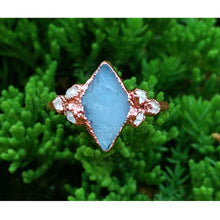 Load image into Gallery viewer, JadedDesignNYC Raw Aquamarine Engagement Ring, Raw Aquamarine Ring
