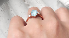 Load image into Gallery viewer, JadedDesignNYC Raw Aquamarine Engagement Ring, Raw Diamond Engagement Ring
