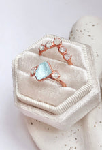 Load image into Gallery viewer, JadedDesignNYC Raw Aquamarine Engagement Ring, Raw Diamond Ring
