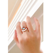 Load image into Gallery viewer, JadedDesignNYC Raw Aquamarine-Opal Wedding Ring Set
