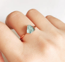 Load image into Gallery viewer, JadedDesignNYC Raw Aquamarine Ring for Women, Crystal Statement Ring, Raw Aquamarine Jewelry, Aquamarine Boho ring
