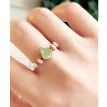 Load image into Gallery viewer, JadedDesignNYC Raw Aquamarine Ring for Women, Raw Herkimer Diamond Ring, Multistone Gemstone Ring, Raw Diamond Ring
