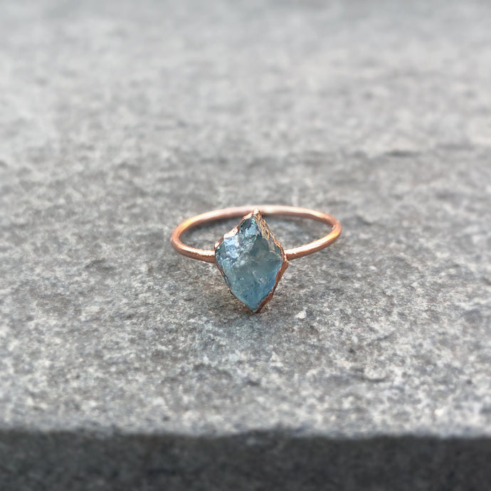 JadedDesignNYC Raw Aquamarine Ring, Raw Crystal Ring, Raw Aquamarine Jewelry, Raw Stone Ring, Raw Gemstone Ring