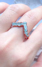Load image into Gallery viewer, JadedDesignNYC Raw Aquamarine Wedding Ring , Aquamarine Stackable Rings, Raw Stone Ring
