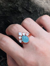 Load image into Gallery viewer, JadedDesignNYC Raw Aquamarine Wedding Ring, Raw Stone Ring, Raw Moonstone Ring, Natural Aquamarine Ring, Raw Gemstone Ring
