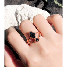 Load image into Gallery viewer, JadedDesignNYC Raw Black Crystal Wedding Ring, Black Tourmaline Ring
