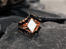 Load image into Gallery viewer, JadedDesignNYC Raw Black Tourmaline Engagement Ring, Wedding Ring Set
