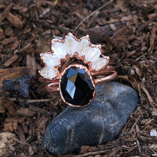 Load image into Gallery viewer, JadedDesignNYC Raw Black Tourmaline-Herkimer Diamond Wedding Set
