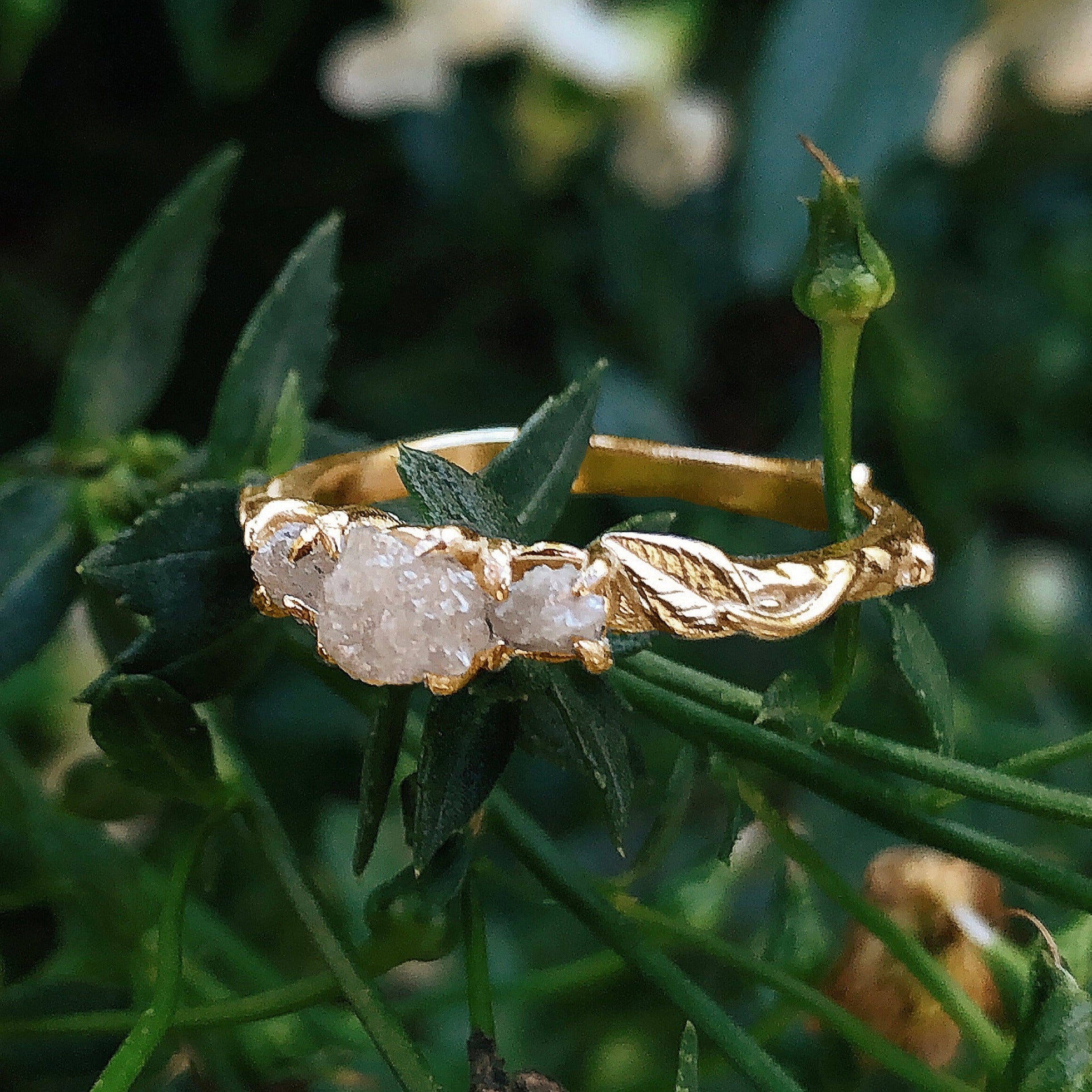 Raw rough Diamond White gold Engagement White Gold diamond Wedding Rin – by  Angeline