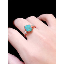 Load image into Gallery viewer, JadedDesignNYC Raw diamond engagement ring, Raw Turquoise Ring for Women, Raw Turquoise Ring

