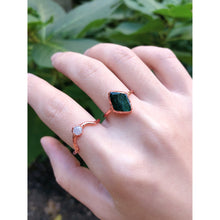 Load image into Gallery viewer, JadedDesignNYC Raw Emerald Engagement Rings, Raw Diamond Ring, Rough Diamond Stacking Ring, Raw Stone Ring, Raw Gemstone Ring
