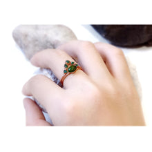 Load image into Gallery viewer, JadedDesignNYC Raw Emerald Ring, Raw Stone Ring, Emerald Jewelry, Emerald Stackable ring, May Birthstone Ring, Raw Gemstone Ring

