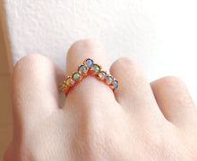 Load image into Gallery viewer, JadedDesignNYC Raw Fire Opal Ring, Natural Ethiopian Opal Wedding Ring, Raw Fire Opal Jewelry, Birthstone Ring, Dainty Stacking Ring
