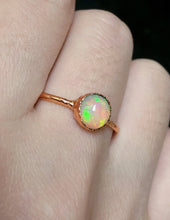 Load image into Gallery viewer, JadedDesignNYC Raw Fire Opal Solitary Engagement Ring, Opal Engagement Ring
