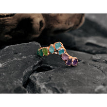 Load image into Gallery viewer, JadedDesignNYC Raw Gemstone Chakra Ring, Ombre Ring
