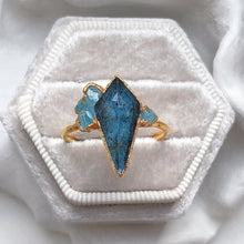 Load image into Gallery viewer, JadedDesignNYC Raw Kyanite-Aquamarine Engagement Ring
