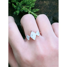 Load image into Gallery viewer, JadedDesignNYC Raw Moonstone Ring For Woman, Raw Moonstone Triple Ring
