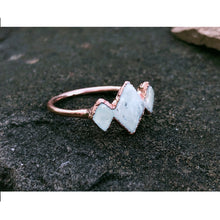 Load image into Gallery viewer, JadedDesignNYC Raw Moonstone Ring For Woman, Raw Moonstone Triple Ring
