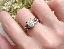 Load image into Gallery viewer, JadedDesignNYC Raw Opal Engagement Ring For Woman, Silver Opal Ring, Raw Gemstone Engagement Ring, Raw Stone Ring
