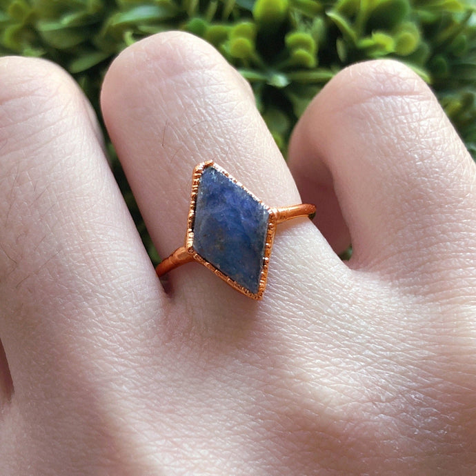 JadedDesignNYC Raw Sapphire Engagement Ring, Blue Sapphire Wedding Ring