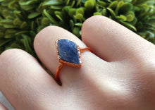 Load image into Gallery viewer, JadedDesignNYC Raw Sapphire Engagement Ring, Blue Sapphire Wedding Ring
