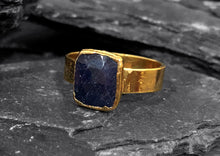 Load image into Gallery viewer, JadedDesignNYC Raw Sapphire Engagement Ring, Raw stone Engagement Ring, Raw Gemstone Rings for Men and Women
