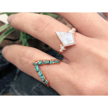 Load image into Gallery viewer, JadedDesignNYC Raw Turquoise Engagement Ring, Turquoise Wedding Ring
