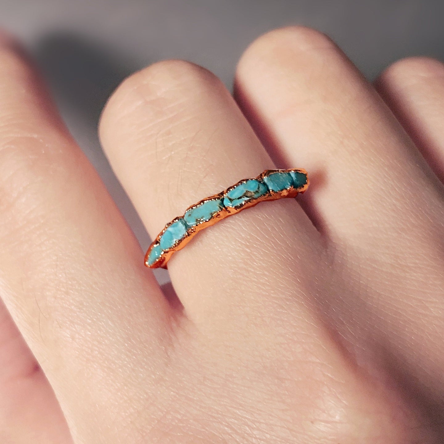 JadedDesignNYC Raw Turquoise Ring, Dainty Gemstone Ring