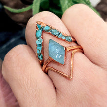 Load image into Gallery viewer, JadedDesignNYC Raw Turquoise Ring, Raw Aquamarine Ring, Raw Stone Ring For Woman, Raw Gemstone Ring, Rough Stone Ring
