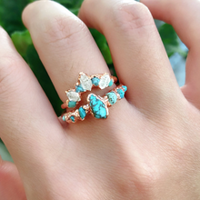 Load image into Gallery viewer, JadedDesignNYC Raw Turquoise Wedding/Engagement Ring, Raw Gemstone Ring Engagement
