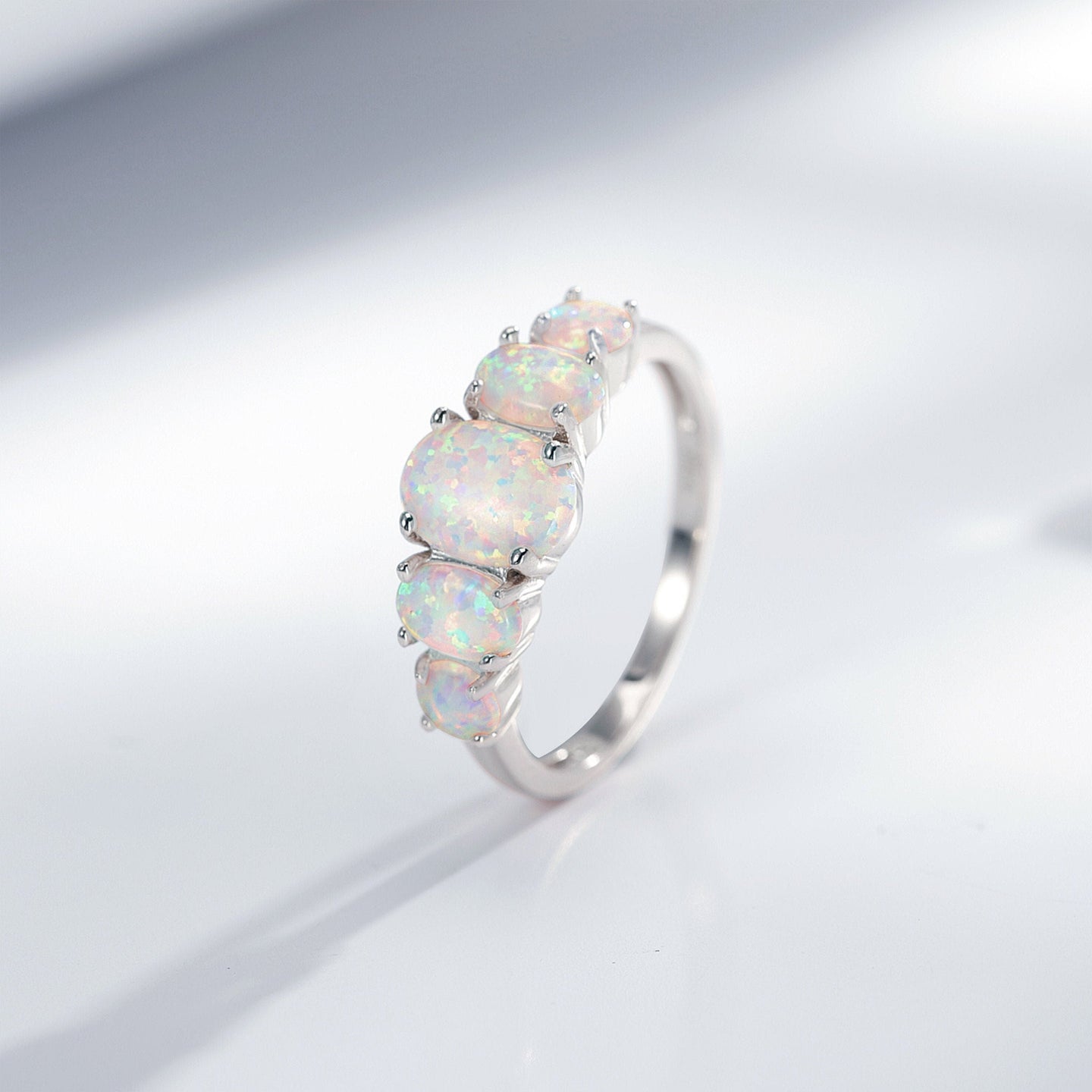JadedDesignNYC Ready To Ship Oval Raw Opal Silver Ring, Opal Engagement Ring, Genuine Opal Ring