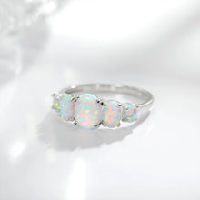 Load image into Gallery viewer, JadedDesignNYC Ready To Ship Oval Raw Opal Silver Ring, Opal Engagement Ring, Genuine Opal Ring
