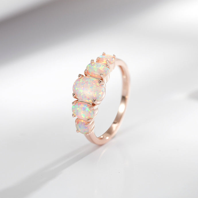 JadedDesignNYC Rose Gold Opal Engagement Ring