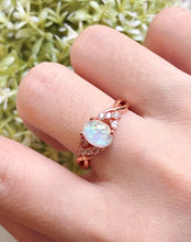 Load image into Gallery viewer, JadedDesignNYC Rose Gold Opal Ring for Women, mothers day gift,  Rose Gold Engagement Ring, Raw Fire Opal Jewelry, Wedding Ring, Gift for Her
