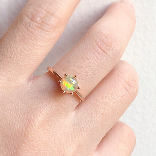 JadedDesignNYC White Fire Opal Engagement Ring